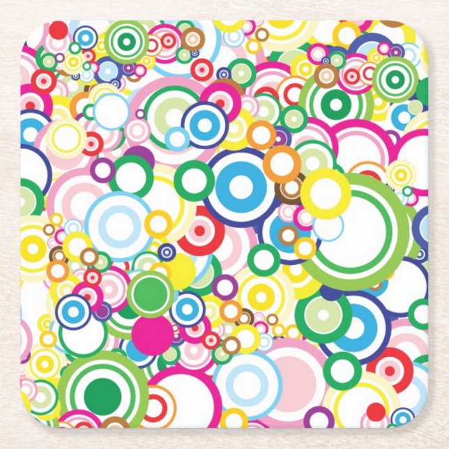 Den livliga raddan cirklar underlägg papper kvadrat (Framsidan)