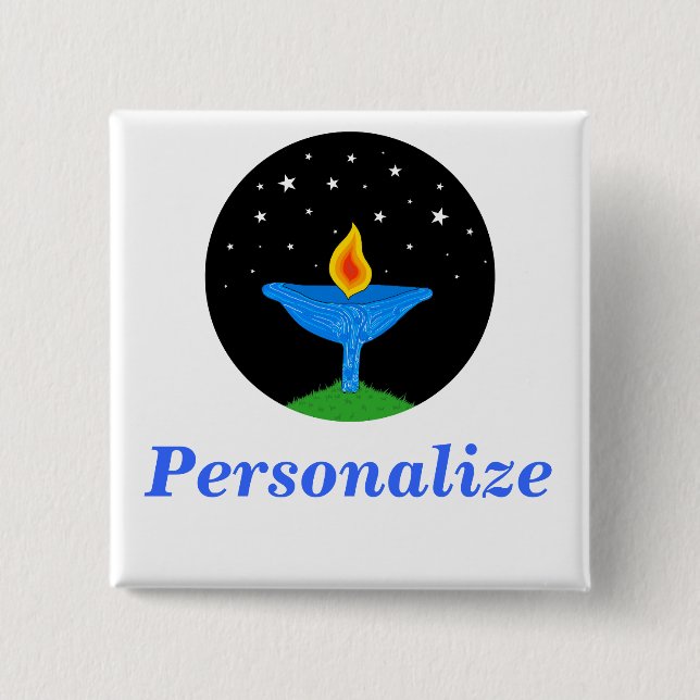 Den ljusa bägare UU klämmer fast/knäppas Knapp (Framsida)