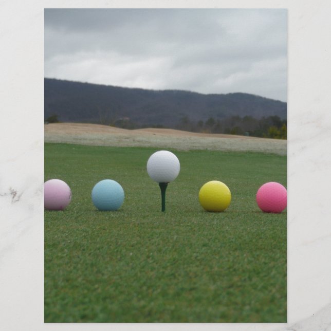 Den ljusa färgaden Golf Bollar på ett berg (Framsida)