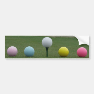 Den ljusa färgaden Golf Bollar på ett berg Bildekal