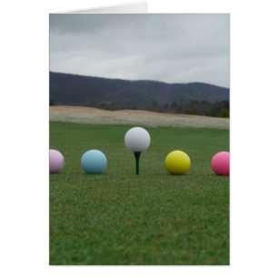 Den ljusa färgaden Golf Bollar på ett berg Hälsningskort