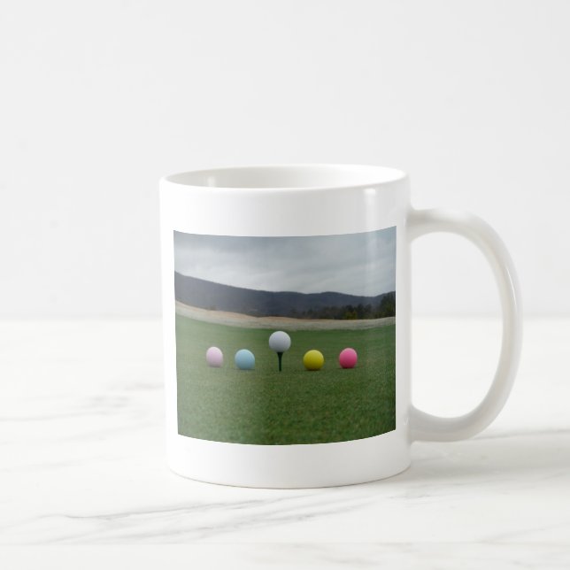 Den ljusa färgaden Golf Bollar på ett berg Kaffemugg (Höger)