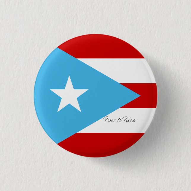 Den ljusa flagga av Puerto Rico - slösa rött och Knapp (Framsida)