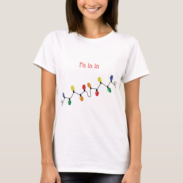 Den ljusa julen för Fa-LaLa stränger T Shirt (Framsida)