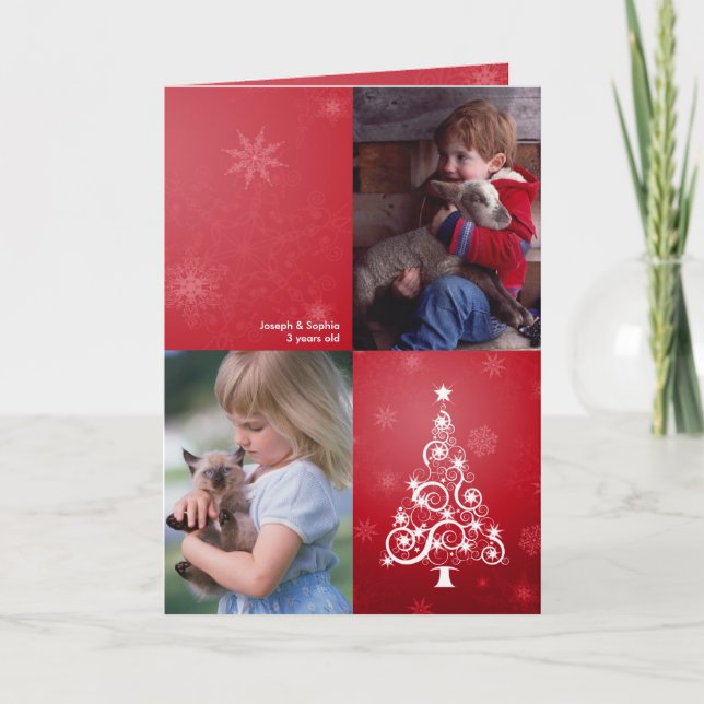 Den ljusa julen vek fotokortet helgkort (Framsida)