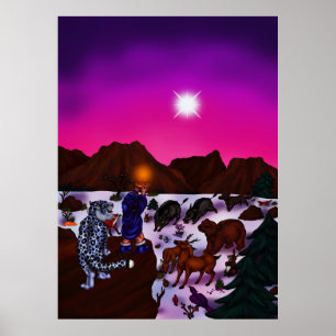Den ljusa julmålningen poster