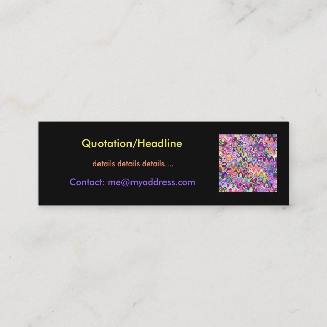 Den ljusa konstnärsmalan profilerar kortet mini visitkort (Framsida)