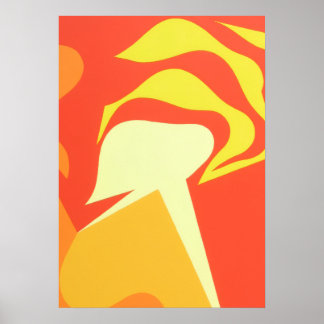 Den ljusa okända gula abstrakta konsttrycket poster