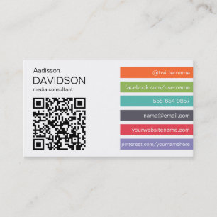 Den ljusa puben QR KODIFIERAR den sociala Visitkort