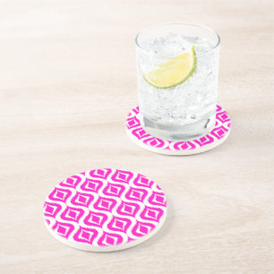 Den ljusa shock rosa Retro chic Ikat tappar Underlägg Sandsten