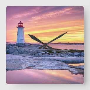 Den ljusa vårdaren Peggy'Sen Cove Fyrkantig Klocka