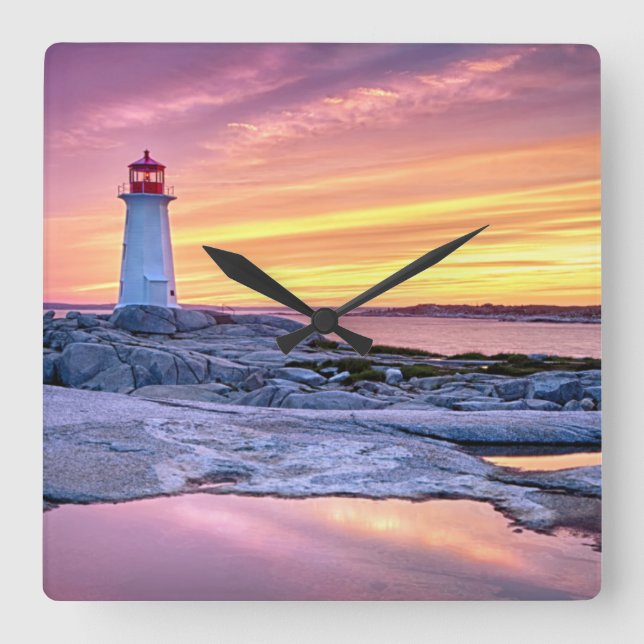Den ljusa vårdaren | Peggy'Sen Cove Fyrkantig Klocka (Framsida)
