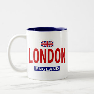 Den London England flagga och formulerar Två-Tonad Mugg