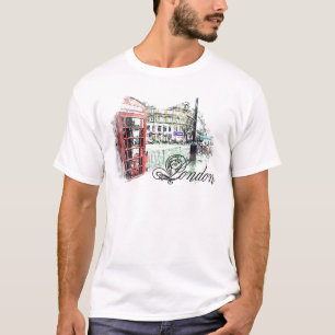Den London färgaden skissar T-shirt
