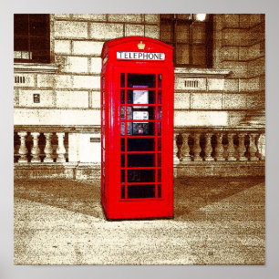 Den London telefonen boxas (affischkanten Poster