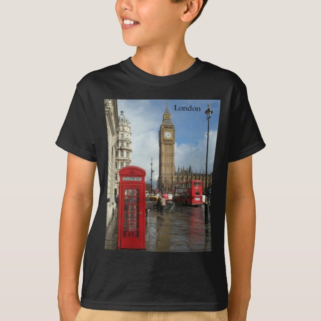 Den London telefonen boxas & stora Ben (St.K) Tee Shirt (Framsida)