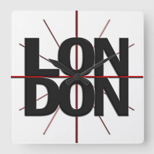 Den London Timezoneväggen tar tid på Fyrkantig Klocka