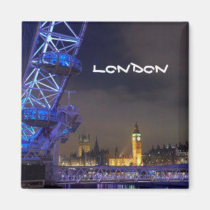 Den London UK natten landskap det London ögat Magnet
