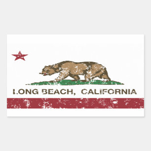 Den Long Beach Kalifornien republiken sjunker Rektangulärt Klistermärke