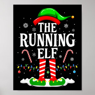 Den löpande tomten jul löpning rolig löpare jul poster