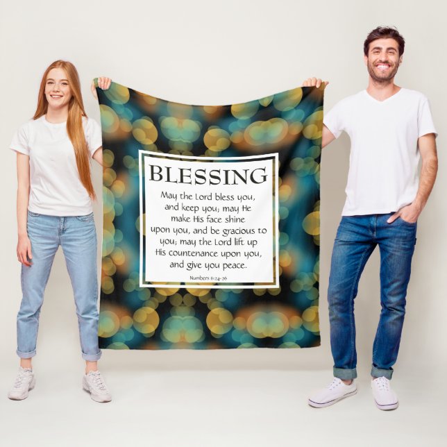 DEN LORD BLESS DU ANGER 6:24-26 BLUE FLEECEFILT (På plats)