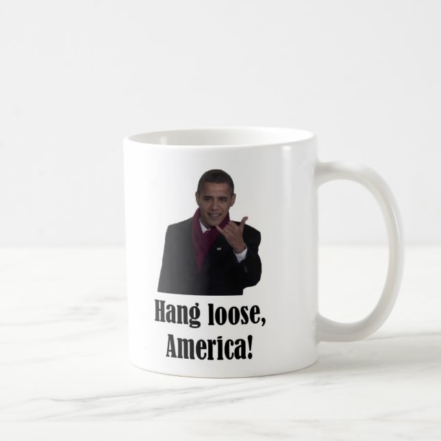 Den lösa Barack Obama hängningen, Amerika Shaka Kaffemugg (Höger)