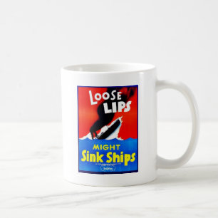 Den lösa läppar, styrka sjunker frakter kaffemugg