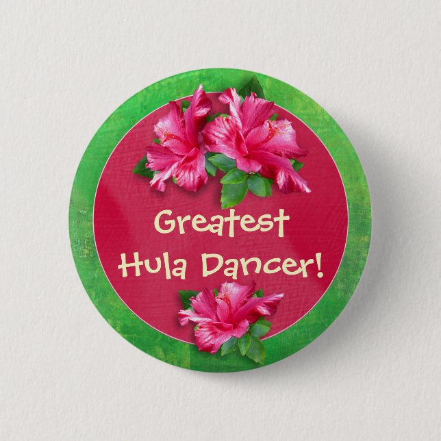 Den Luau lekutmärkelsen knäppas med rosa hibiskus Knapp (Framsida)