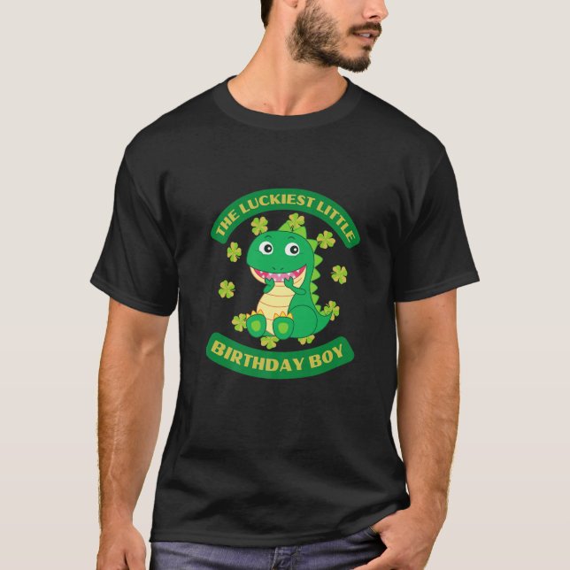 Den Luckiest Birthday Boy St. Patrick's Day Rex Bo T Shirt (Framsida)