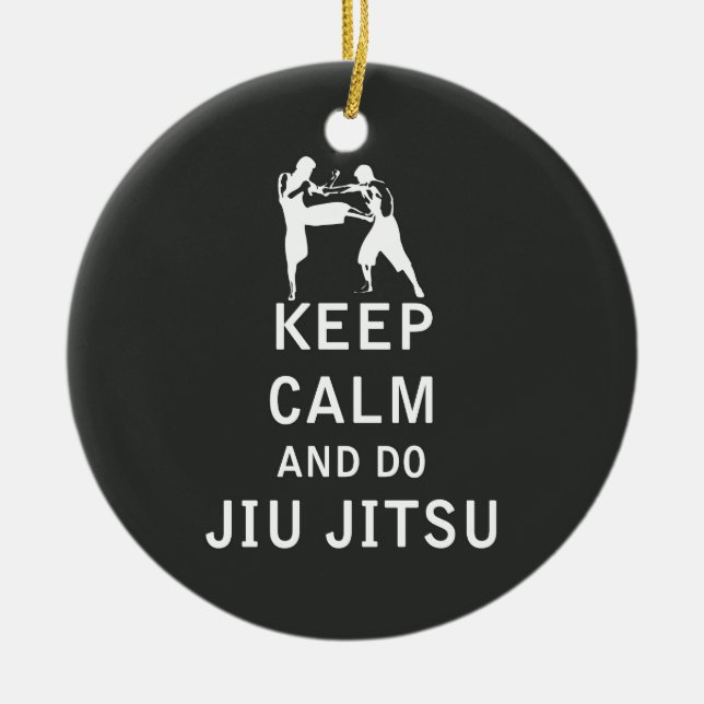 Den lugnaa behållan och gör Jiu-Jitsu Julgransprydnad Keramik (Framsidan)