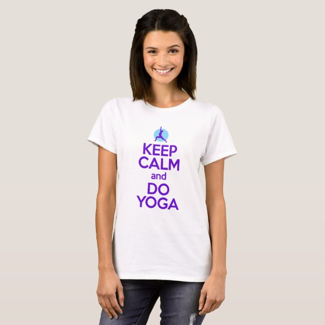 Den lugnaa behållan och gör Yoga (kvinnor) Tee Shirt (Hel framsida)
