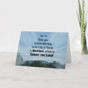 Den Luke 2:11 Unto dig född är denna dag, in Helgkort