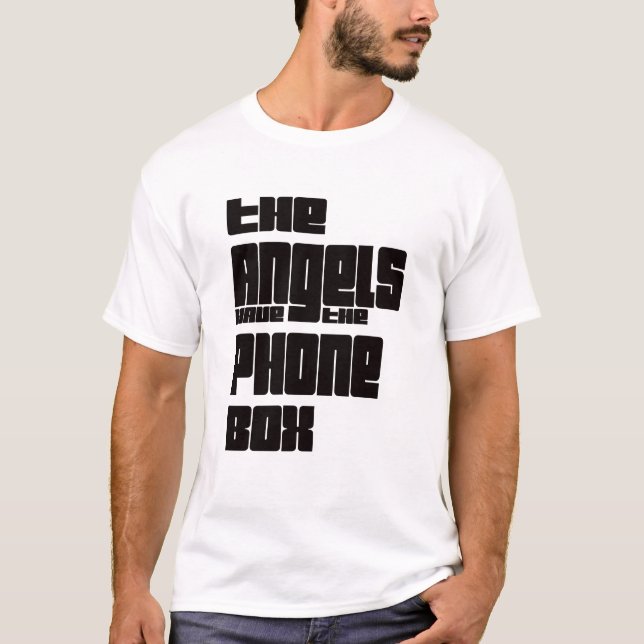 Den lustiga Angel har Mobila lådan i Änglar T Shirt (Framsida)