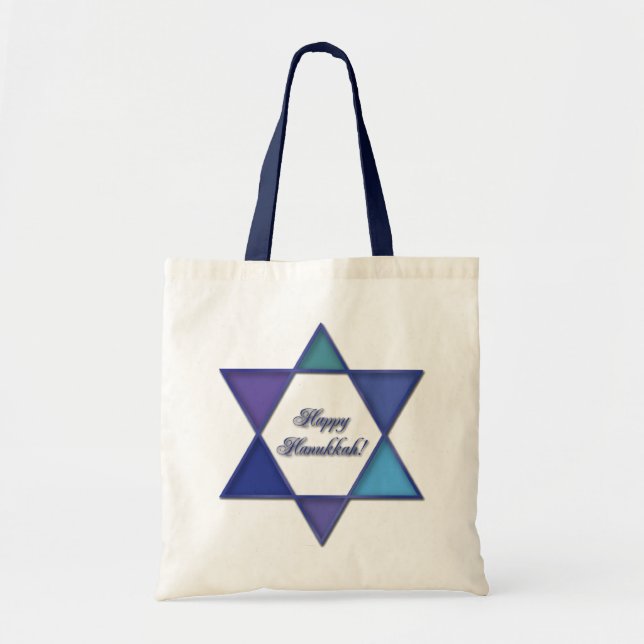 Den lyckliga Hanukkah davidsstjärnan hänger lös Tygkasse (Framsidan)
