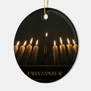 Den lyckliga Hanukkah menorabränningen undersöke Julgransprydnad Keramik