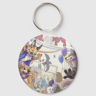 Den lyckliga håriget lurar Keychain Nyckelring