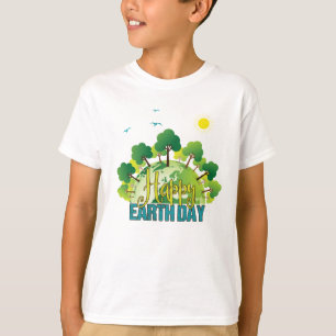 Den lyckliga jorddagen lurar pojke T-tröja T Shirt
