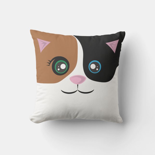 Den lyckliga katten kudder - Calico Kudde (Framsida)