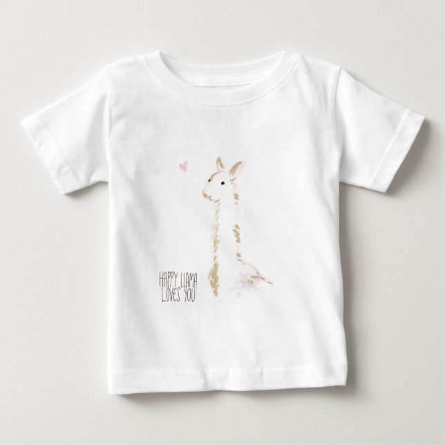 Den lyckliga llamaen älskar dig t shirt (Framsida)