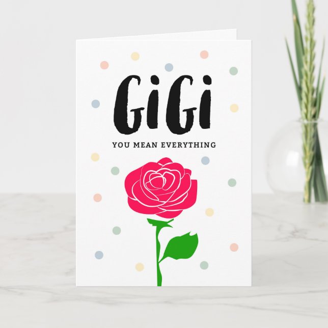 Den lyckliga mors dag Gigi, betyder du allt Kort (Framsida)