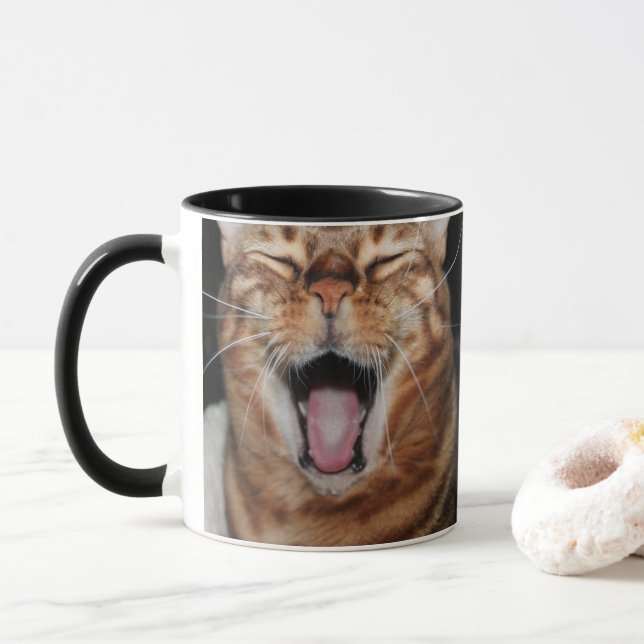 Den lyckliga muggen för det Bengal kattfotoet, Mugg (Med munk)