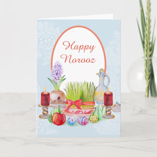 Den lyckliga Norooz haften syndar Helgkort (Framsida)