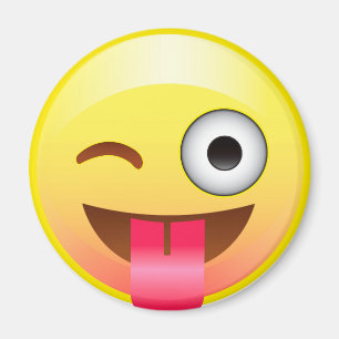 Den lyckliga tungan ut blinkar Emoji den roliga Magnet