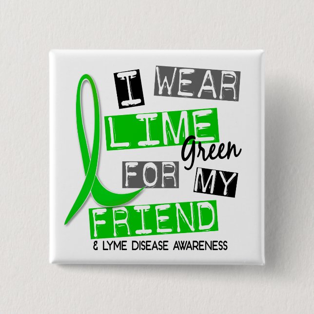 Den Lyme sjukdomen ha på sig jag limefruktgrönt Knapp (Framsida)
