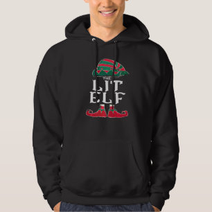 Den Lysande Älgen Matchande Familjegrupp Julfest Hoodie