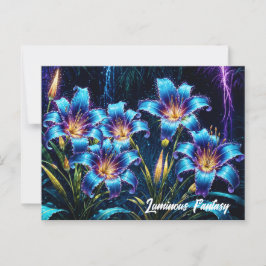 Den lysande digitala fantasinagruppen i blommigt vykort