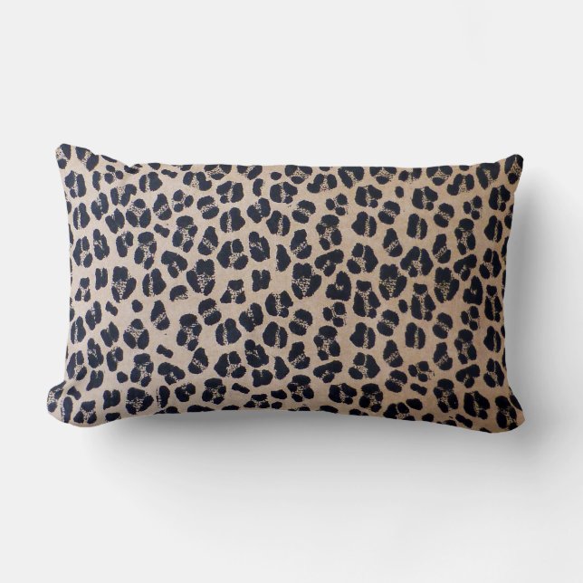 Den lyxiga Leopardtrycklumbaren kudder 13" X 21 ", Lumbarkudde (Framsida)