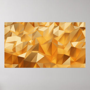 Den lyxmoderna designen guld polygonbakgrunden 3d  poster
