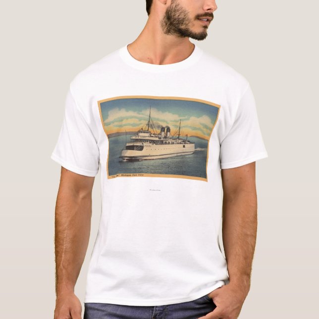 Den Mackinaw staden, MI - beskåda av stad av Tee Shirt (Framsida)