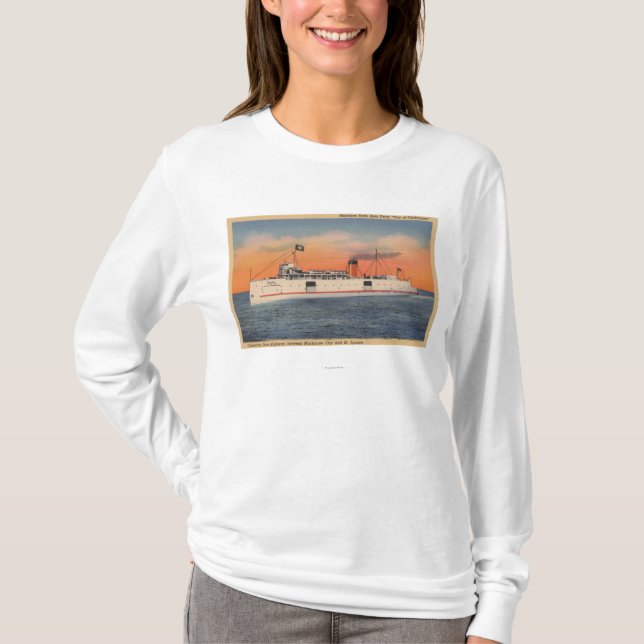 Den Mackinaw staden, MI - beskåda av stad av Tee Shirt (Framsida)
